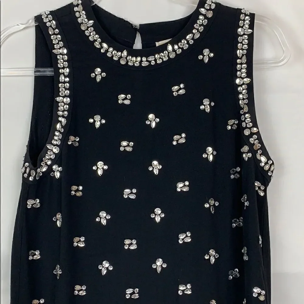 Michael Kors black jewel embellished event top